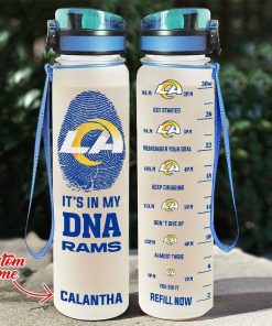 Custom Los Angeles Rams in My DNA Water Tracker Bottle Custom Los Angeles Rams in My DNA Water Tracker Bottle