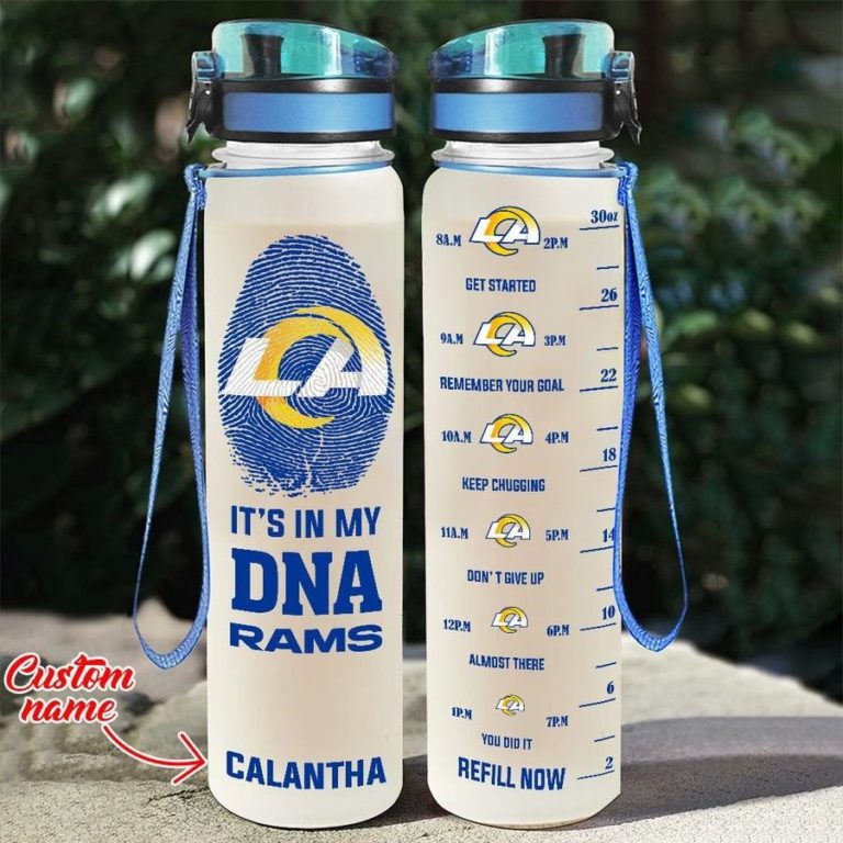 Custom Los Angeles Rams in My DNA Water Tracker Bottle