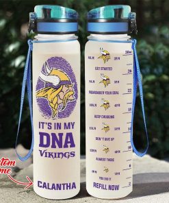 Custom Minnesota Vikings in My DNA Water Tracker Bottle Custom Minnesota Vikings in My DNA Water Tracker Bottle