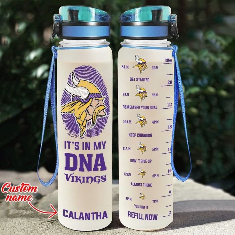 Custom Minnesota Vikings in My DNA Water Tracker Bottle