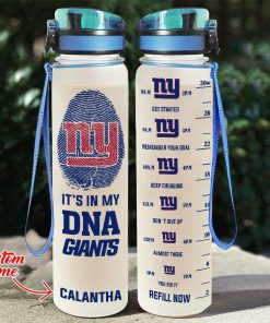Custom New York Giants in My DNA Water Tracker Bottle Custom New York Giants in My DNA Water Tracker Bottle
