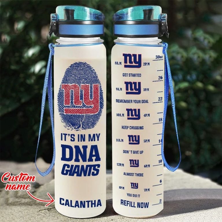 Custom New York Giants in My DNA Water Tracker Bottle