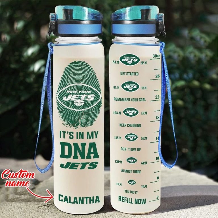 Custom New York Jets in My DNA Water Tracker Bottle