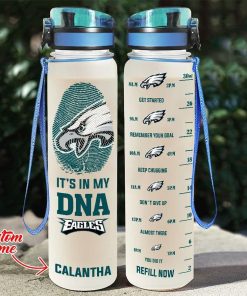 Custom Philadelphia Eagles in My DNA Water Tracker Bottle Custom Philadelphia Eagles in My DNA Water Tracker Bottle