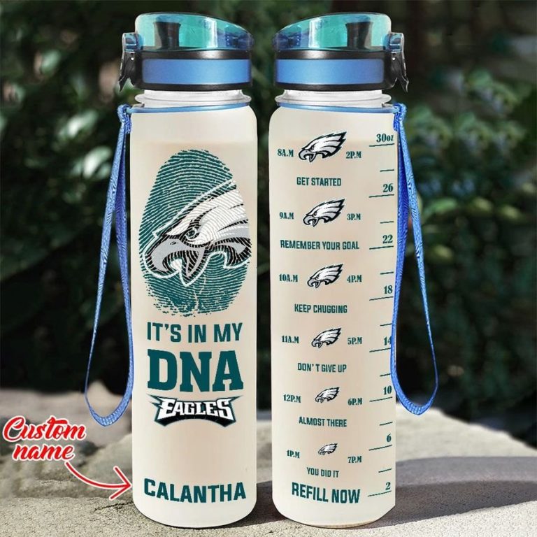 Custom Philadelphia Eagles in My DNA Water Tracker Bottle