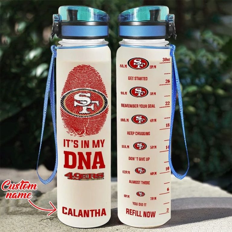 Custom San Francisco 49ers in My DNA Water Tracker Bottle