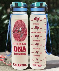 Custom Tampa Bay Buccaneers in My DNA Water Tracker Bottle Custom Tampa Bay Buccaneers in My DNA Water Tracker Bottle