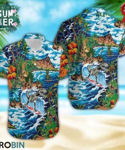 Dinosaur Surfing Hawaiian Shirt, Aloha Shirt
