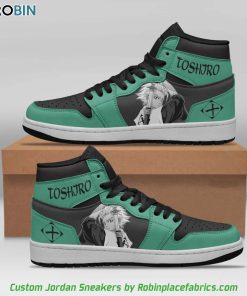 Hitsugaya Toshiro Jordan 1 Sneakers, Bleach Custom Shoes Hitsugaya Toshiro Jordan 1 Sneakers, Bleach Custom Shoes