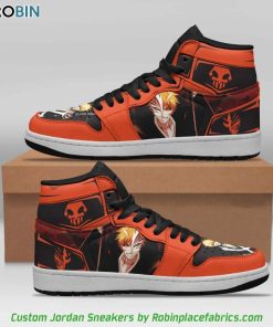 Ichigo Bankai Shoes, Bleach Anime Custom Jordan Sneakers Boot