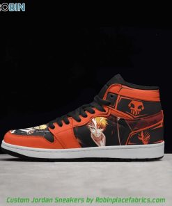 Ichigo Bankai Shoes, Bleach Anime Custom Jordan Sneakers Boot Ichigo Bankai Shoes, Bleach Anime Custom Jordan Sneakers Boot