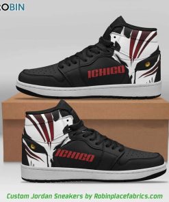 Ichigo Hollow Mask Shoes, Bleach Anime Jordan Sneakers Ichigo Hollow Mask Shoes, Bleach Anime Jordan Sneakers