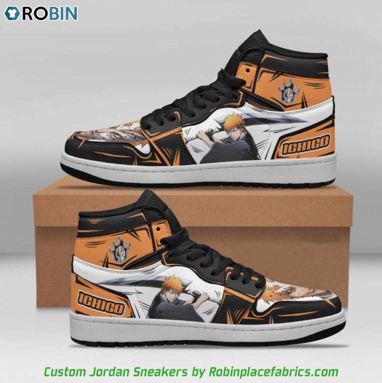 Ichigo Kurosaki Jordan 1 Sneakers, Bleach Anime Shoes