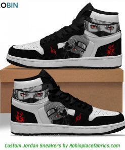 Kakashi Sharigan Jordan 1 Sneakes, Naruto Amine Custom Shoes
