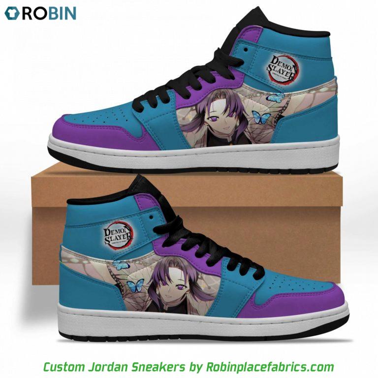 Kochou Shinobu Jordan Sneakers Boot, Kimesu no Yaiba Manga Custom Shoes