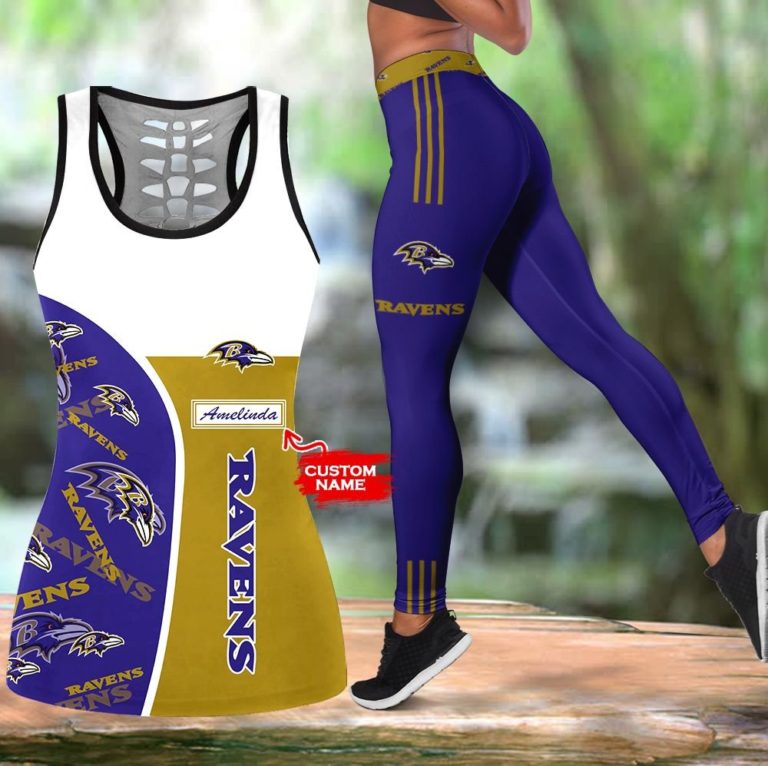 NFL Baltimore Ravens Leggings and Hollow Tank Top