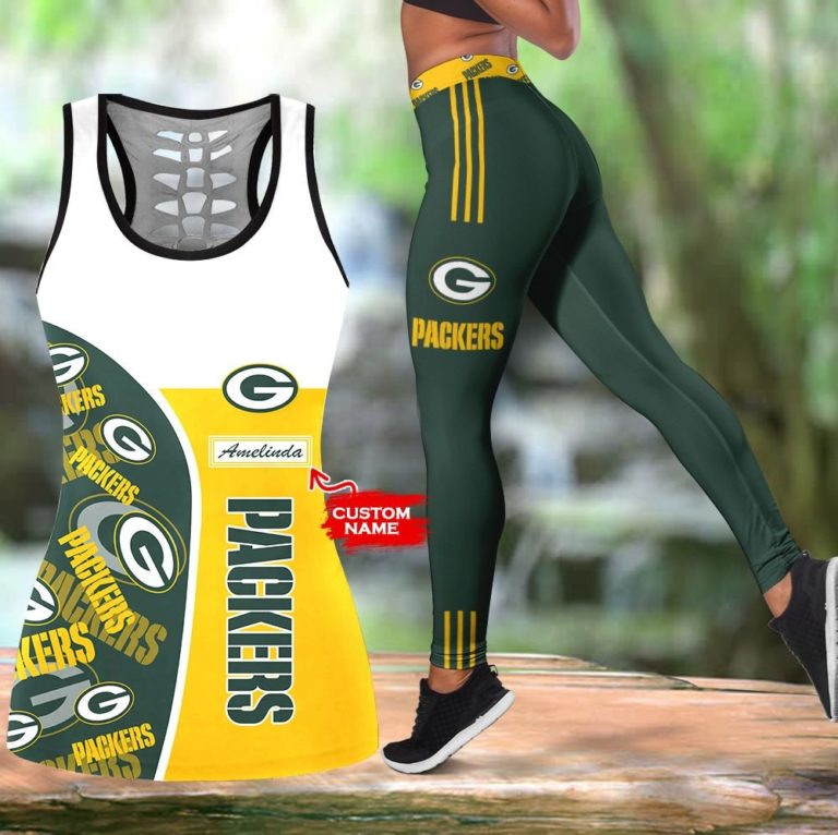 NFL Green Bay Packers Leggings and Hollow Tank Top - RobinPlaceFabrics