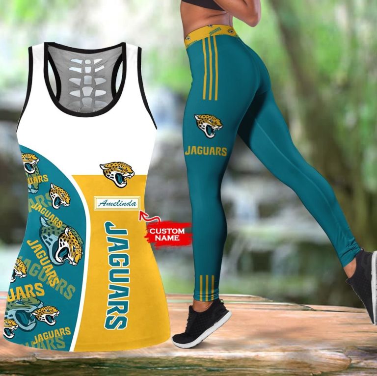 NFL Jacksonville Jaguars Leggings and Hollow Tank Top