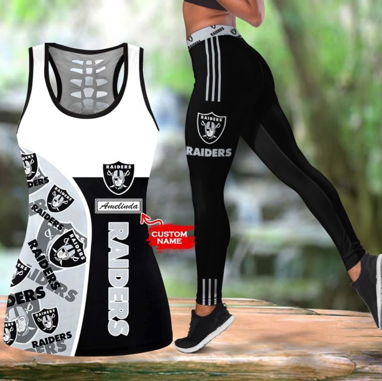 NFL Las Vegas Raiders Leggings and Hollow Tank Top