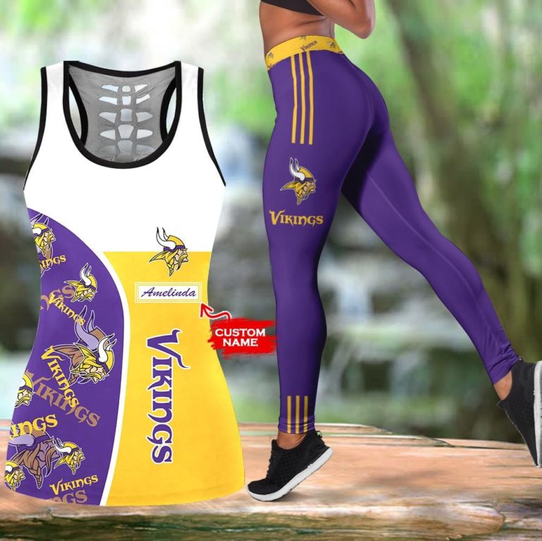 NFL Minnesota Vikings Leggings and Hollow Tank Top
