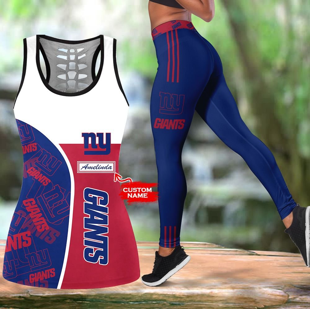 New York Giants Hollow Tank Top, Leggings - WoahTee