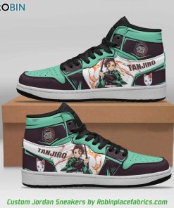 Tanjiro Jordan Sneakers Boot, Kimesu no Yaiba Manga Custom Shoes Tanjiro Jordan Sneakers Boot, Kimesu no Yaiba Manga Custom Shoes