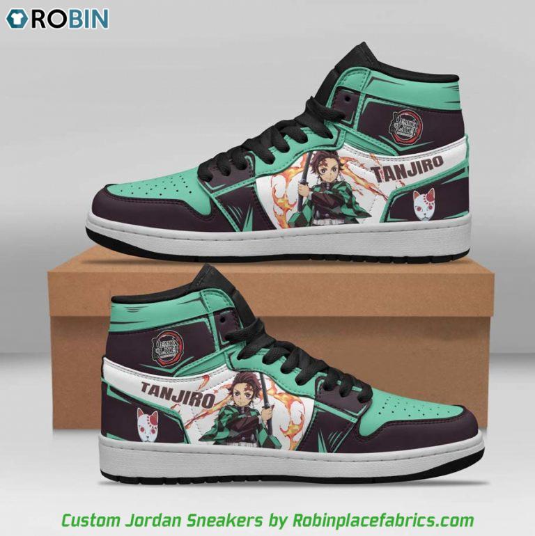 Tanjiro Jordan Sneakers Boot, Kimesu no Yaiba Manga Custom Shoes