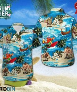 Viking Surfing Aloha Shirt, Hawaiian Shirt