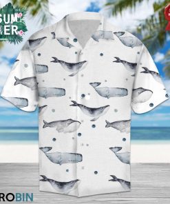 Whale Button-up T-shirt, Aloha Shirt
