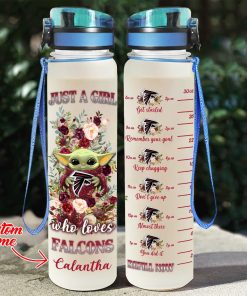 Baby Yoda Hug Atlanta Falcons Water Tracker Bottle Baby Yoda Hug Atlanta Falcons Water Tracker Bottle