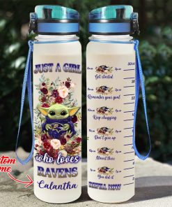 Baby Yoda Hug Baltimore Ravens Water Tracker Bottle Baby Yoda Hug Baltimore Ravens Water Tracker Bottle