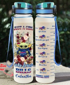 Baby Yoda Hug Buffalo Bills Water Tracker Bottle Baby Yoda Hug Buffalo Bills Water Tracker Bottle