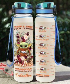 Baby Yoda Hug Denver Broncos Water Tracker Bottle Baby Yoda Hug Denver Broncos Water Tracker Bottle