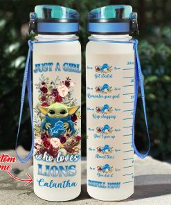 Baby Yoda Hug Detroit Lions Water Tracker Bottle Baby Yoda Hug Detroit Lions Water Tracker Bottle
