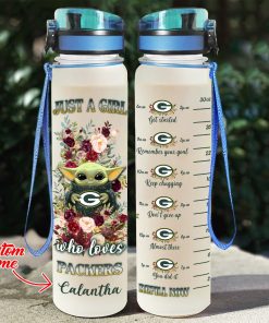 Baby Yoda Hug Green Bay Packers Water Tracker Bottle Baby Yoda Hug Green Bay Packers Water Tracker Bottle