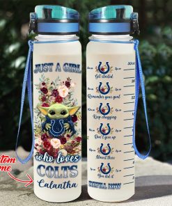 Baby Yoda Hug Indianapolis Colts Water Tracker Bottle Baby Yoda Hug Indianapolis Colts Water Tracker Bottle