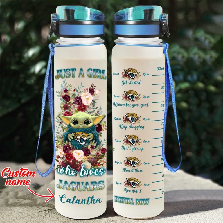 Baby Yoda Hug Jacksonville Jaguars Water Tracker Bottle