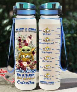 Baby Yoda Hug Los Angeles Rams Water Tracker Bottle Baby Yoda Hug Los Angeles Rams Water Tracker Bottle