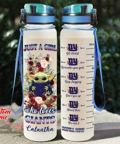 Baby Yoda Hug New York Giants Water Tracker Bottle Baby Yoda Hug New York Giants Water Tracker Bottle