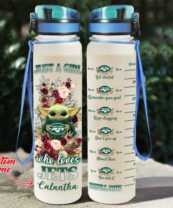Baby Yoda Hug New York Jets Water Tracker Bottle Baby Yoda Hug New York Jets Water Tracker Bottle