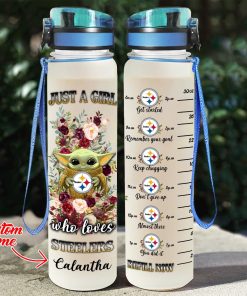 Baby Yoda Hug Pittsburgh Steelers Water Tracker Bottle Baby Yoda Hug Pittsburgh Steelers Water Tracker Bottle