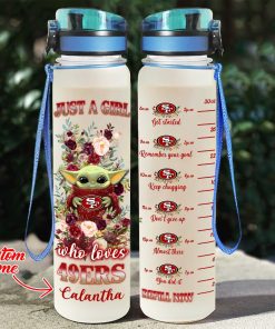 Baby Yoda Hug San Francisco 49ers Water Tracker Bottle