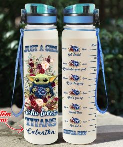 Baby Yoda Hug Tennessee Titans Water Tracker Bottle Baby Yoda Hug Tennessee Titans Water Tracker Bottle