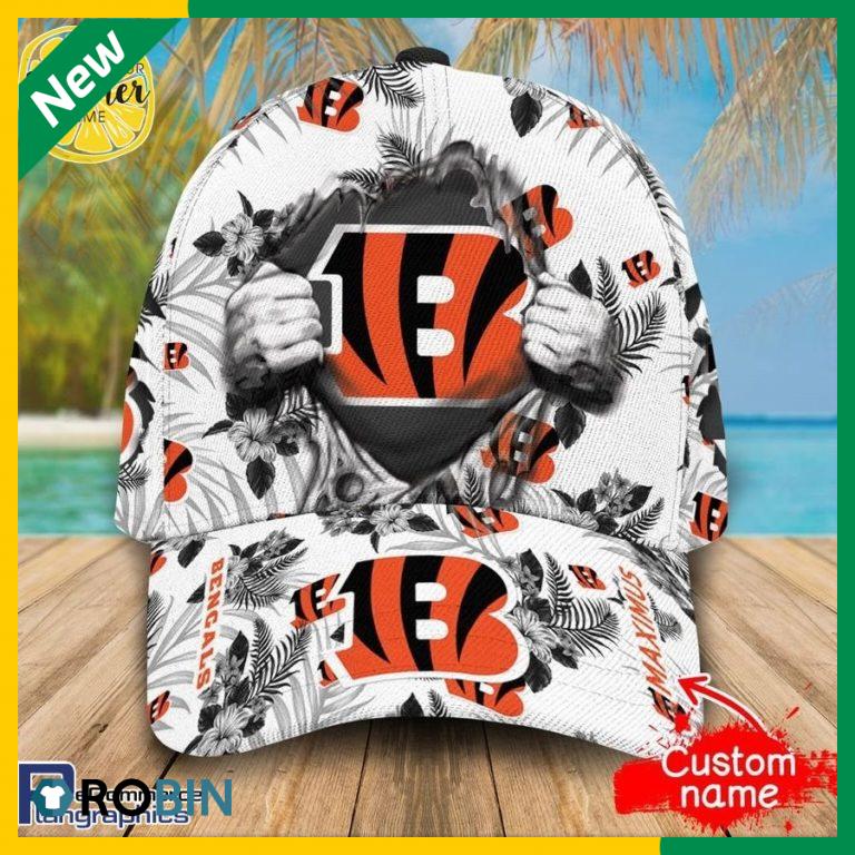 Custom NFL Cincinnati Bengals 3d Hawaiian Pattern Cap