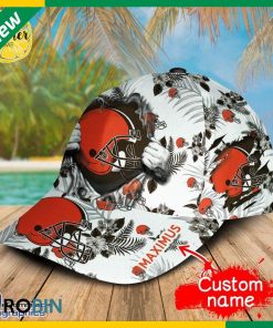 Custom NFL Chicago Browns 3d Tropical Flowers Cap