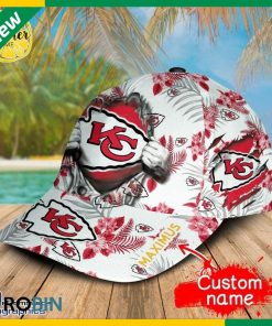 Custom NFL Kansas City Chiefs All Over Print Tropical Flowers Cap
