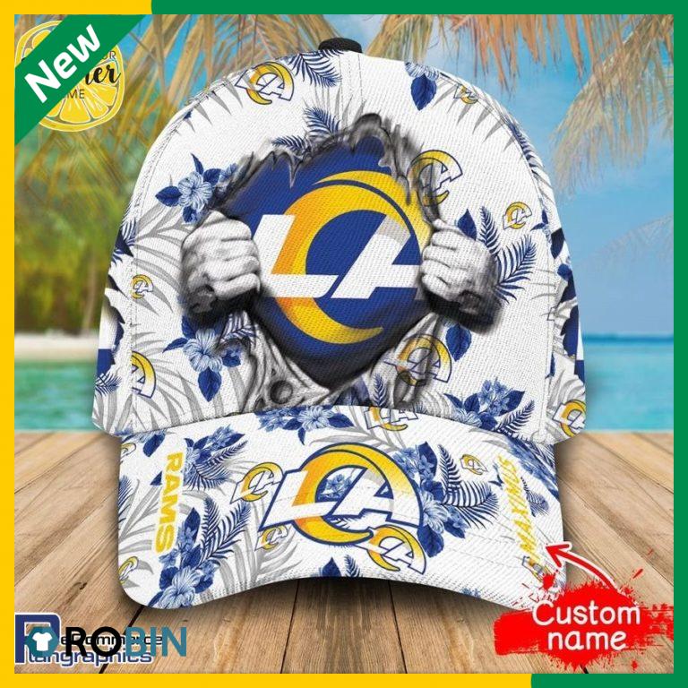 Custom NFL Los Angeles Rams All Over Print Hawaiian Pattern Cap