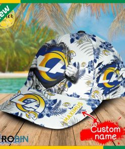 Custom NFL Los Angeles Rams All Over Print Hawaiian Pattern Cap Custom NFL Los Angeles Rams All Over Print Hawaiian Pattern Cap