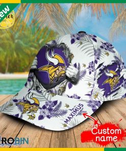 Custom NFL Minnesota Vikings All Over Print Hawaiian Pattern Cap