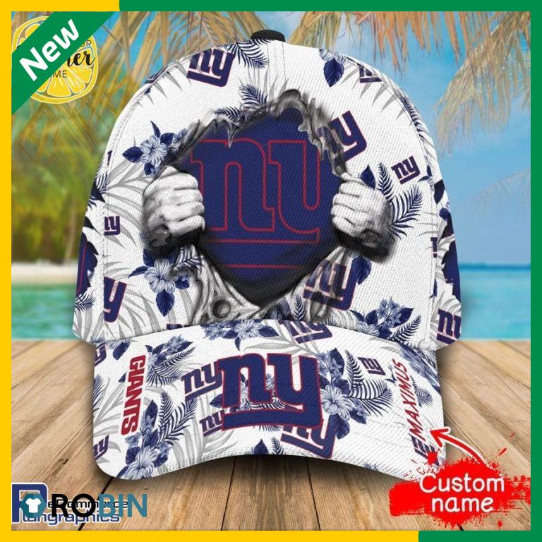Custom NFL New York Giants All Over Print Tropical Flowers Cap